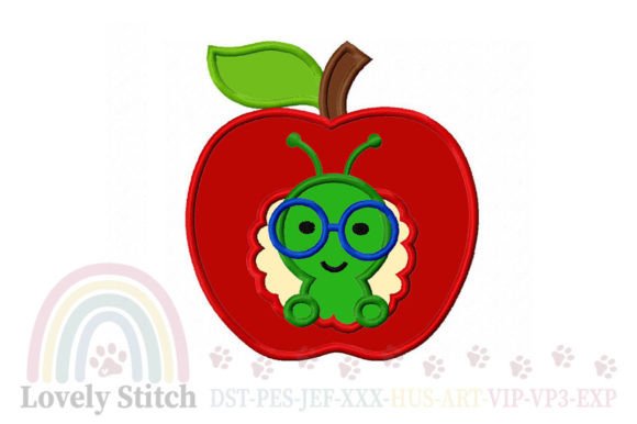 Apple Worm Applique: A Charming Addition
