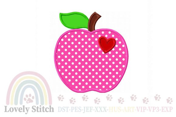 Charming Apple Applique Embroidery for Gifts
