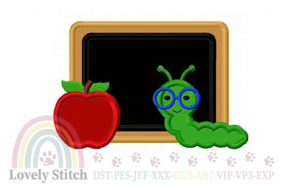 Charming Bookworm Applique Embroidery
