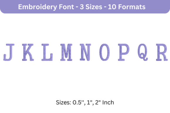 Executive Font Uppercase J to R: A Stylish Embroidery Choice