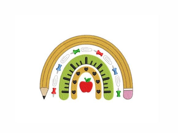 Teacher Rainbow: A Vibrant Back to School Embroidery